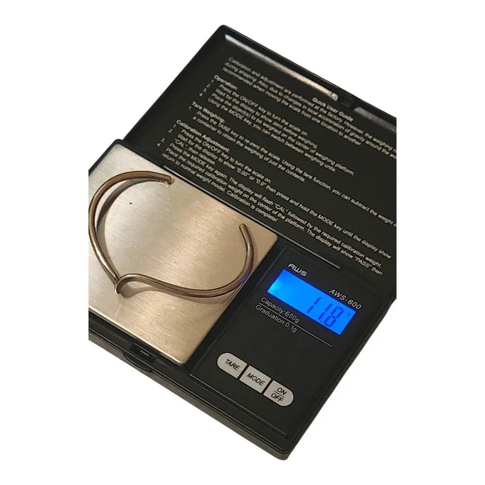 Sterling Silver 925 Wavy Cuff Bracelet Bangle Statement Modern Minimalist‎ - Picture 6 of 6